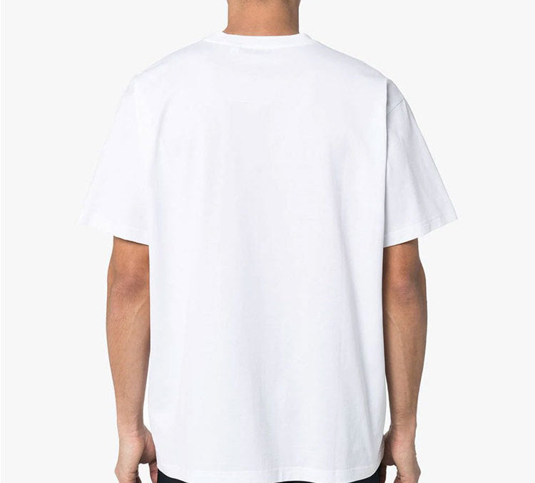Men's Burberry Printing Cotton Round Neck Short Sleeve White 45637931