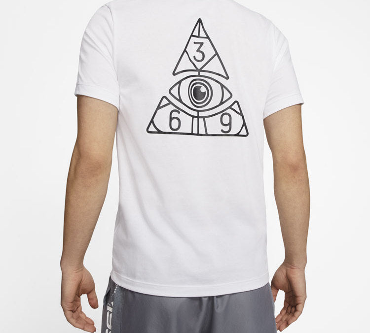 Nike Dri-fit Kyrie Logo Printing Basketball Short Sleeve White CD1323-100