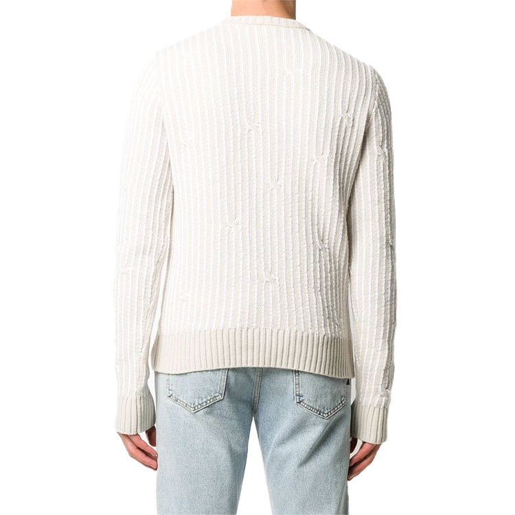 Men's Off-White Round Neck Knit White OMHE043E20KNI0010300