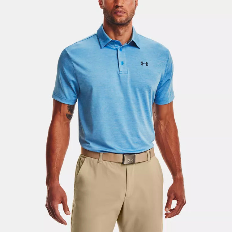 Men's Under Armour Playoff Golf Sports Thin and light Breathable Loose Short Sleeve Polo Shirt Blue 1351131-464