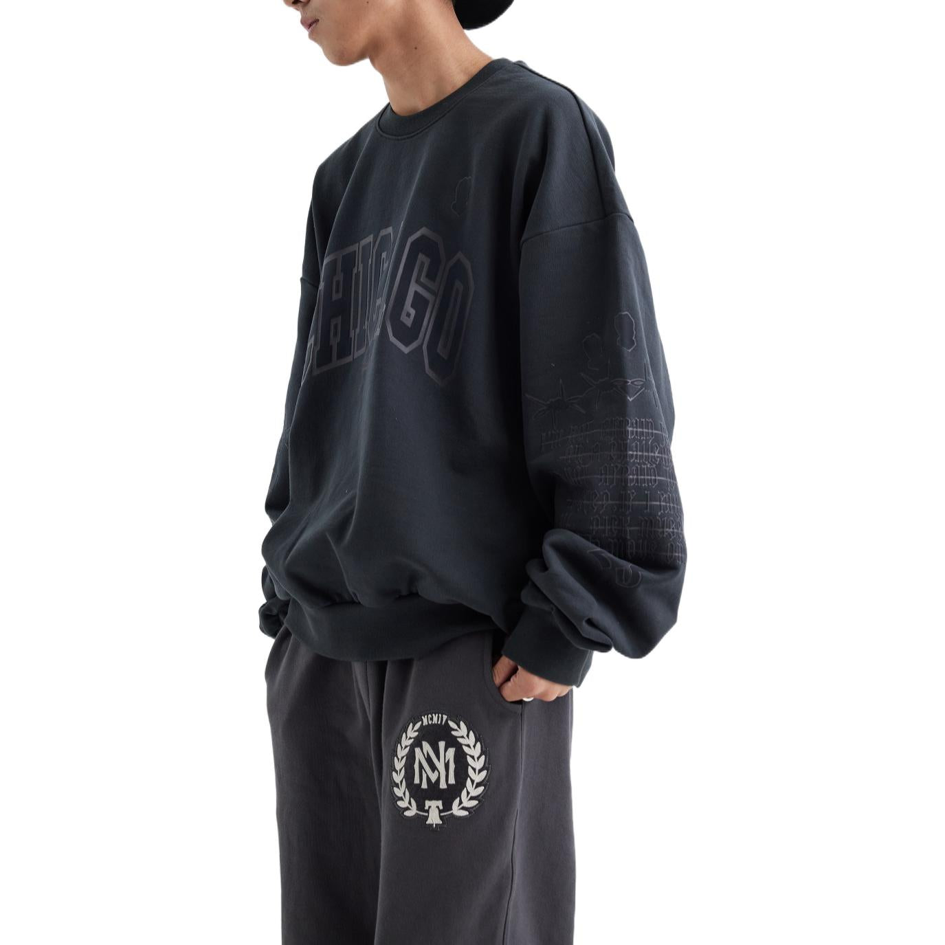 Mitchell & Ness x NBA Chicago Bulls Sweatshirt 'Dark Grey' MNJYFWF22003-CARBON-GARY