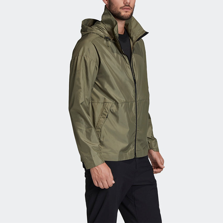 adidas hooded Sports Windproof Jacket Green FI0639