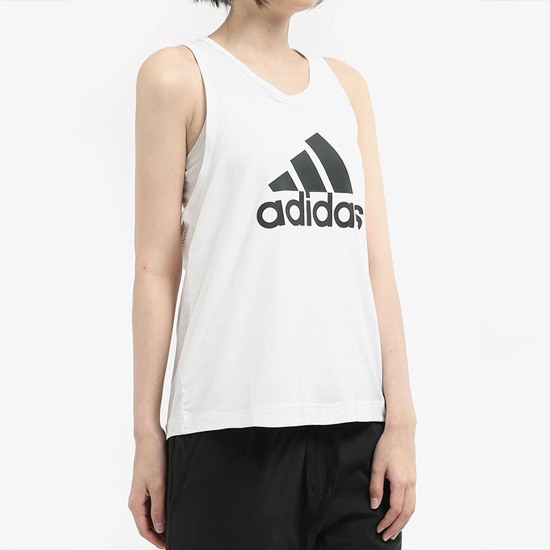 (WMNS) adidas D2M Logo Tank 'White Black' CZ4386