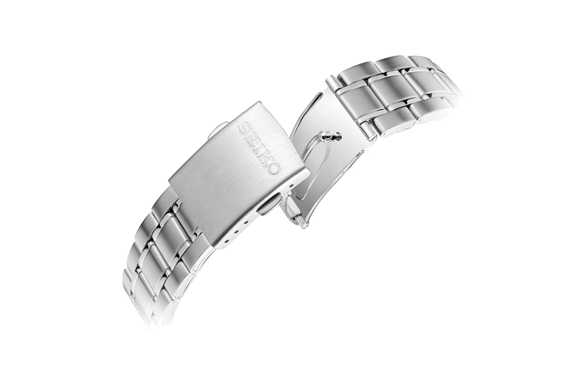 Men's SEIKO Three Eyes 100 Meter Waterproof Business Casual Fashion White Dial Steel Strip Quartz Watch SKS397P1