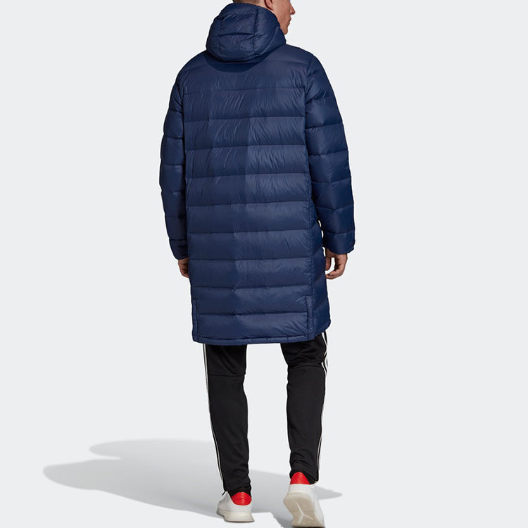 adidas Real Madrid Soccer/Football Stay Warm hooded mid-length Down Jacket Navy Blue FQ3317
