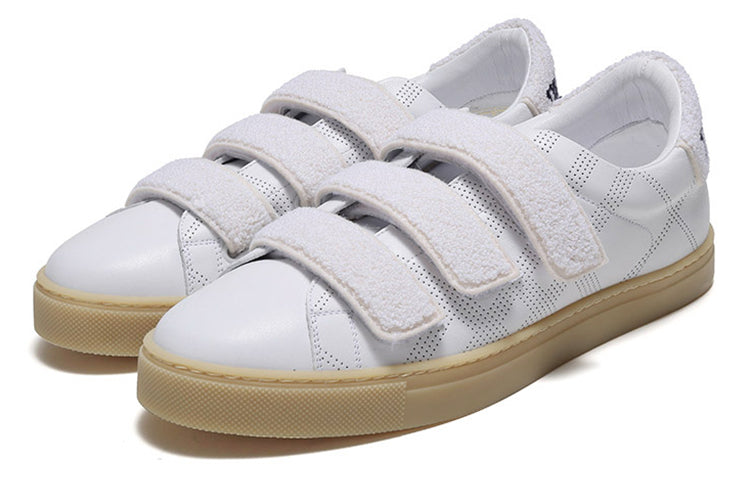 Burberry Bert Velcro Strap Perforated Leather Sneakers 'White' 80054541