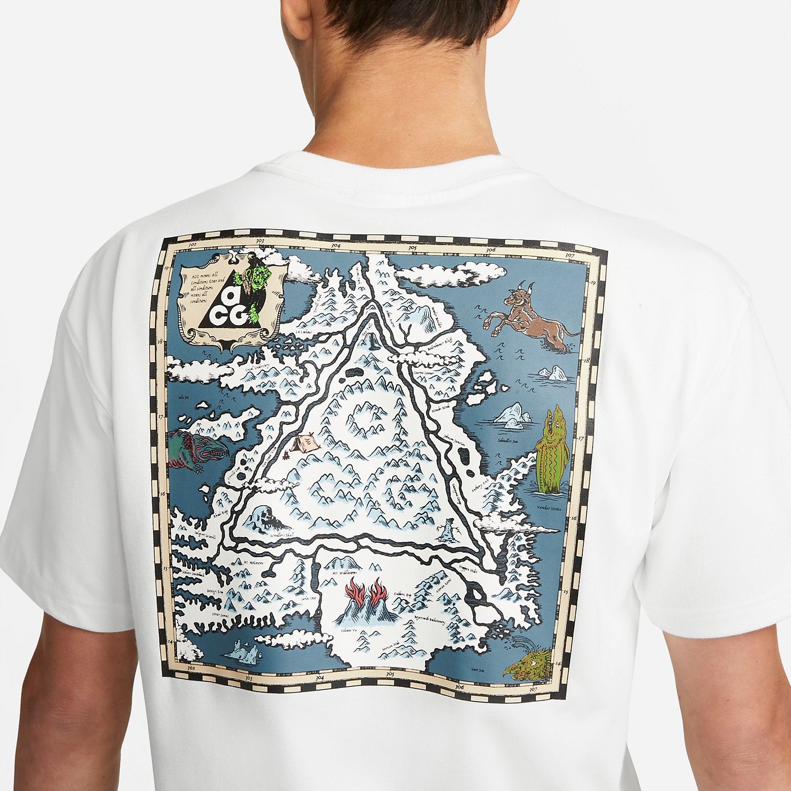 Nike ACG Iceland Map Short Sleeve T-shirt Asia Sizing 'Summit White' DJ5735-121