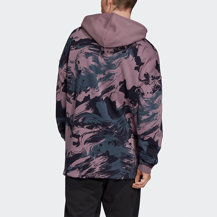 adidas logo Printing Tie Dye Casual Sports Pullover Purple GG6723