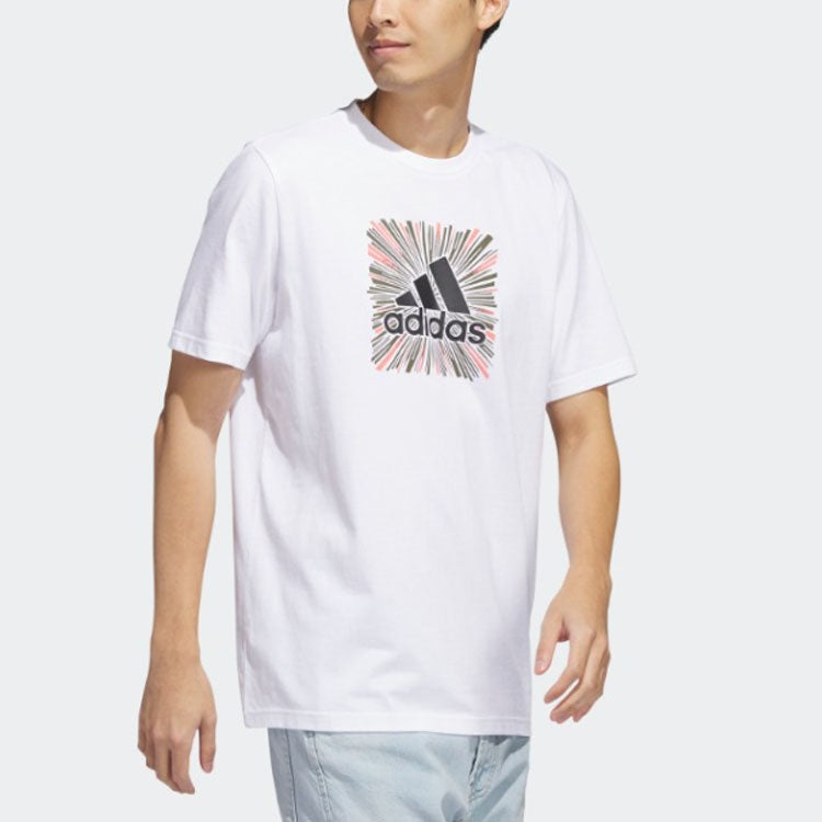 adidas Sport Optimist Sun Logo Sportswear Graphic Tee Asia Sizing 'White' HR8071