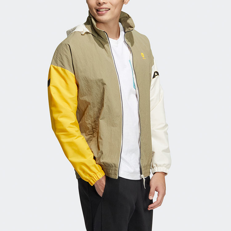 adidas neo Contrasting Colors Sports Hooded Jacket Green HD4640