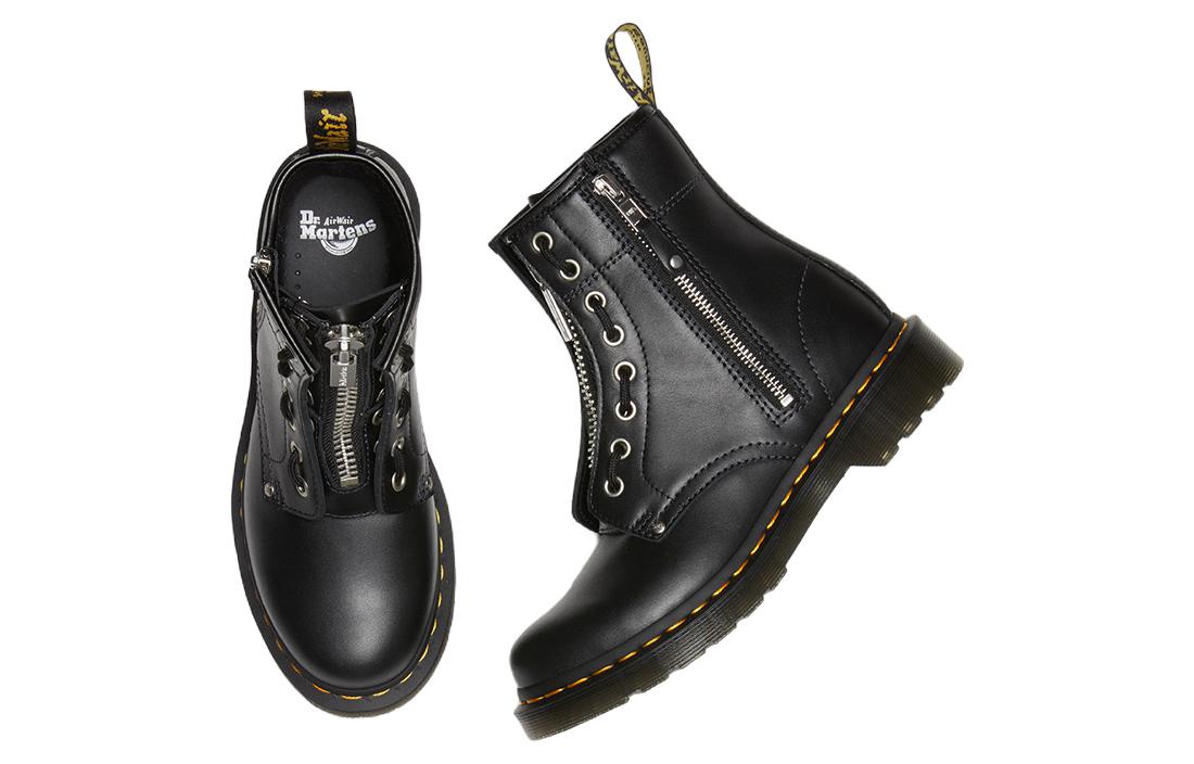 (WMNS) Dr. Martens 1460 Double Zip Leather Lace Up Boots 'Black' 27629001