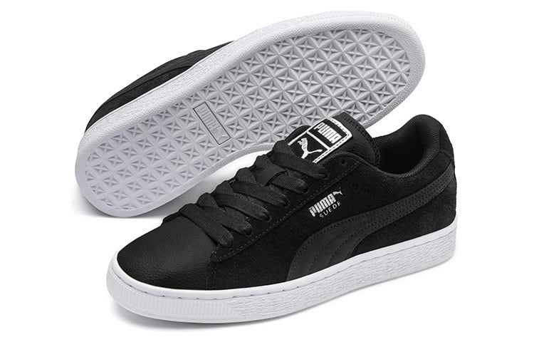 (WMNS) PUMA Suede Shimmer Black/Grey Low Board Shoes 369597-02