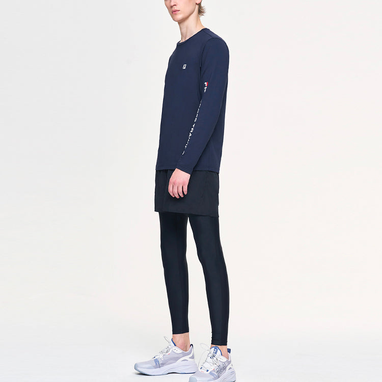FILA Sports Gym Alphabet Printing Long Sleeves Blue A11M111201F-NV