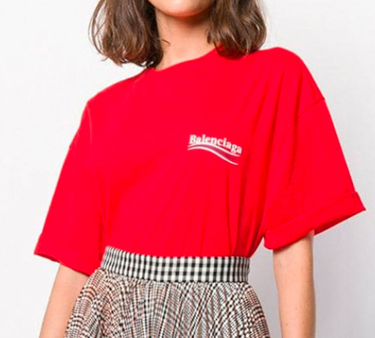 Balenciaga Sports Short Sleeve Loose Version Red 556102TAV446403