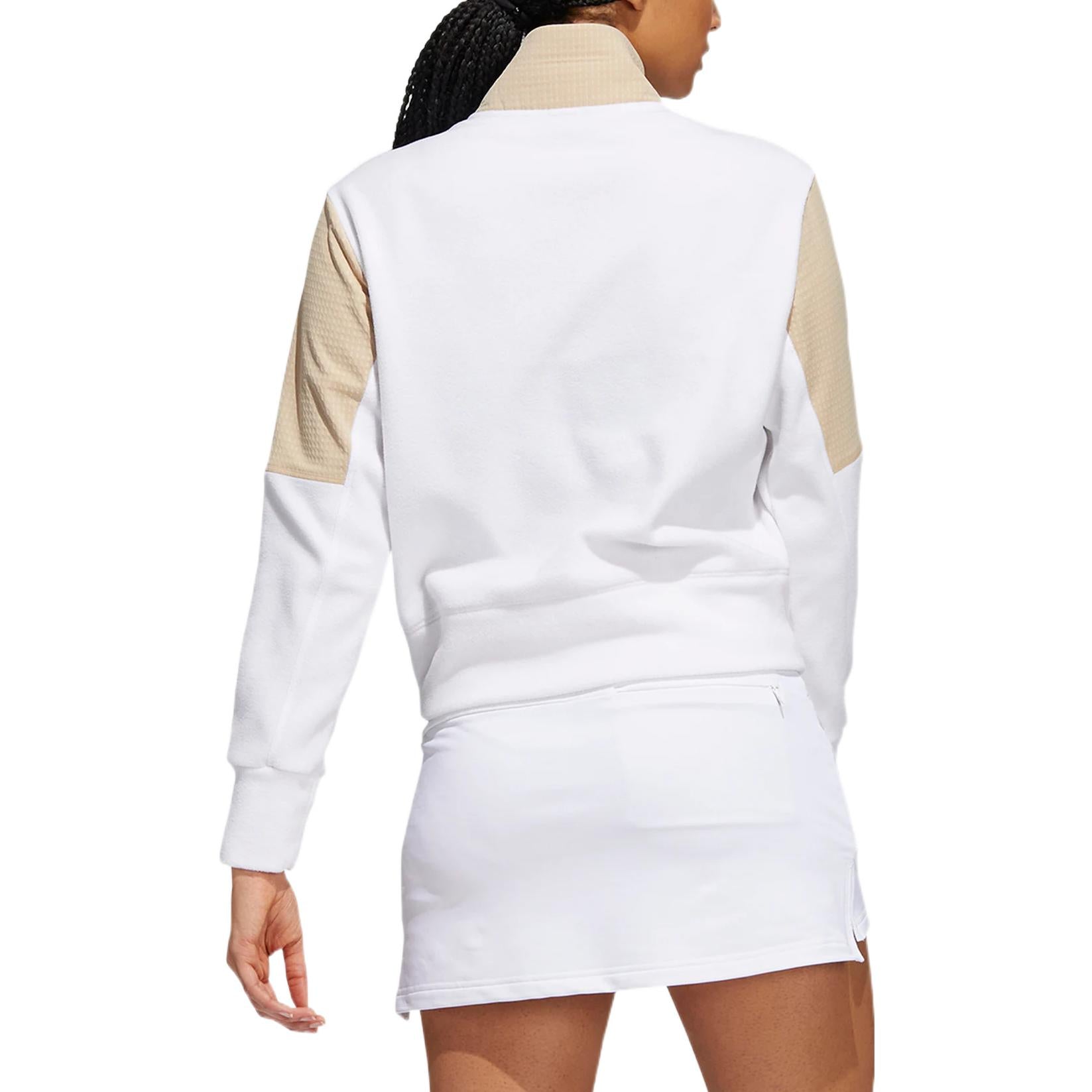 (WMNS) adidas 1/4-Zip Fleece Golf Jacket Asia Sizing 'White Beige' HG6996