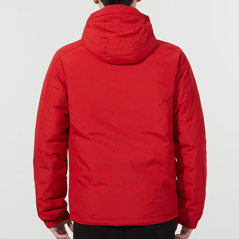 adidas 3st Down Jkt Logo Printing Pocket Stripe hooded down Jacket Red H23082