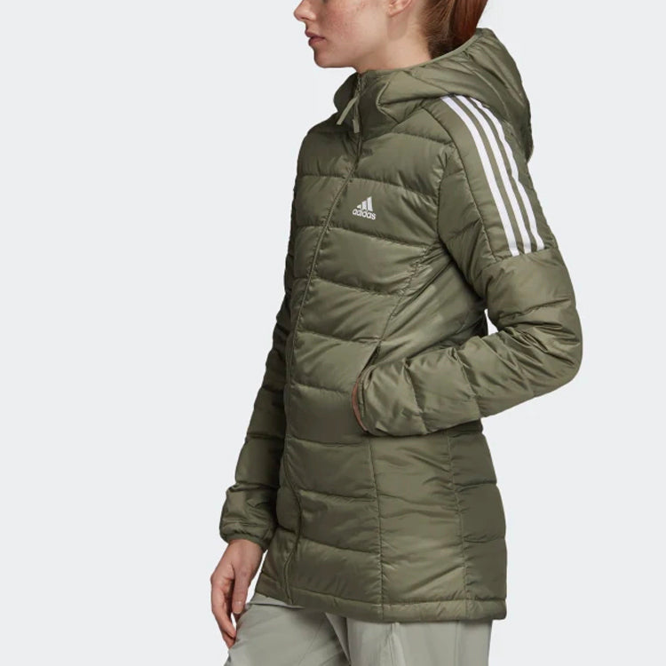(WMNS) adidas Light Down Hooded Parka 'Legacy Green' GH4591
