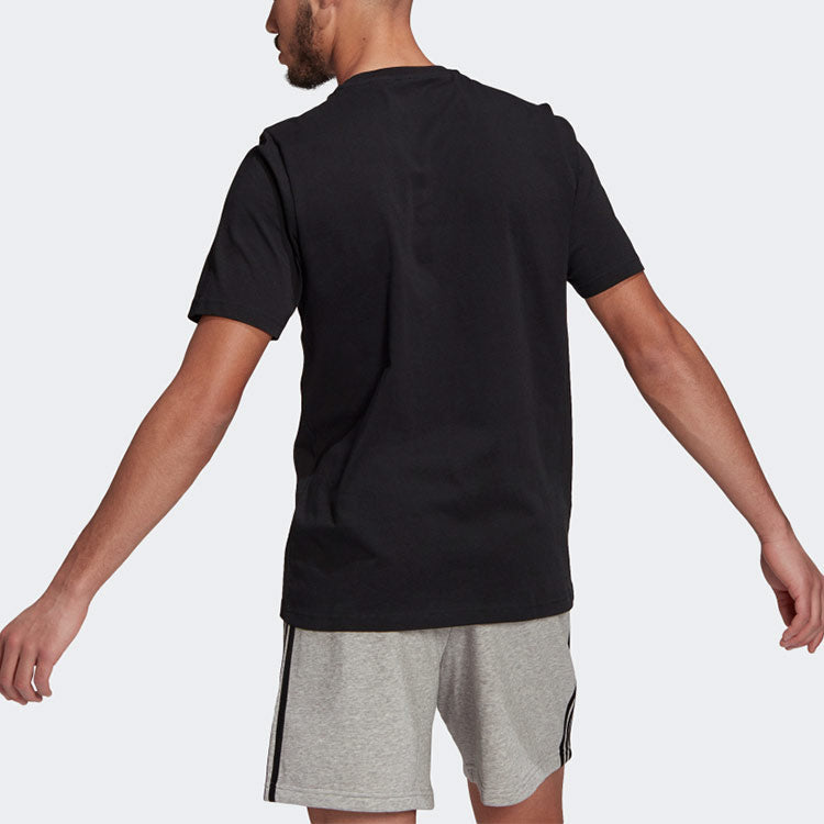 adidas M Sl Sj T Logo Sports Round Neck Short Sleeve Black GK9639