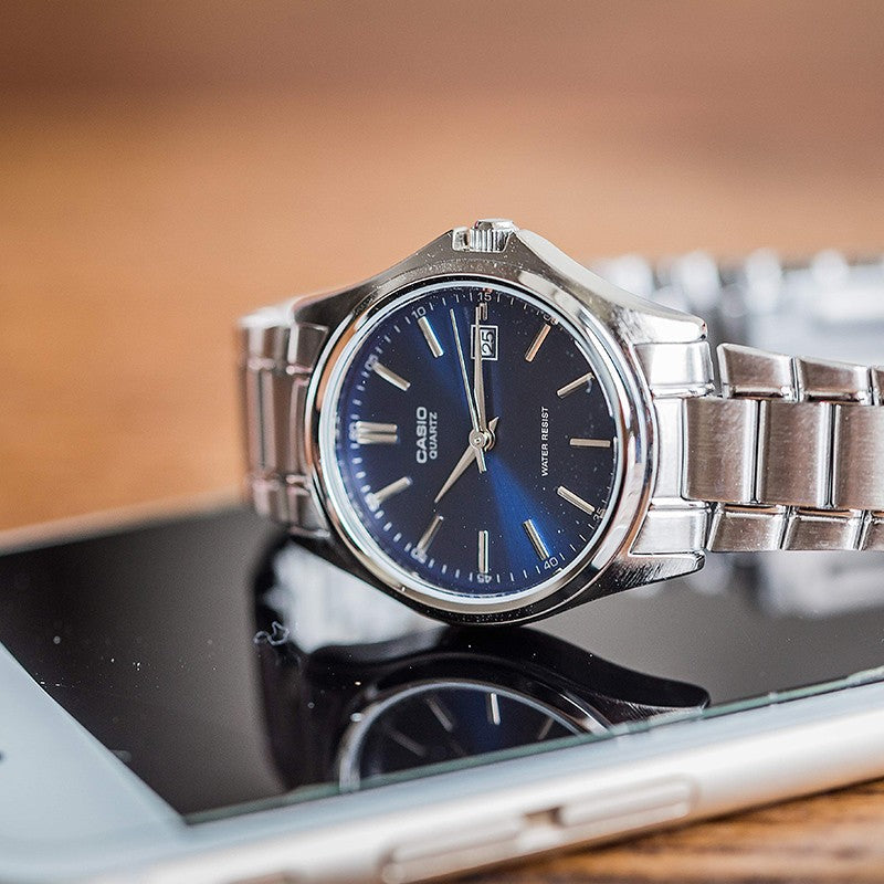 CASIO Waterproof Quartz Stainless Steel Strap Blue Dial Blue Analog LTP-1183A-2A