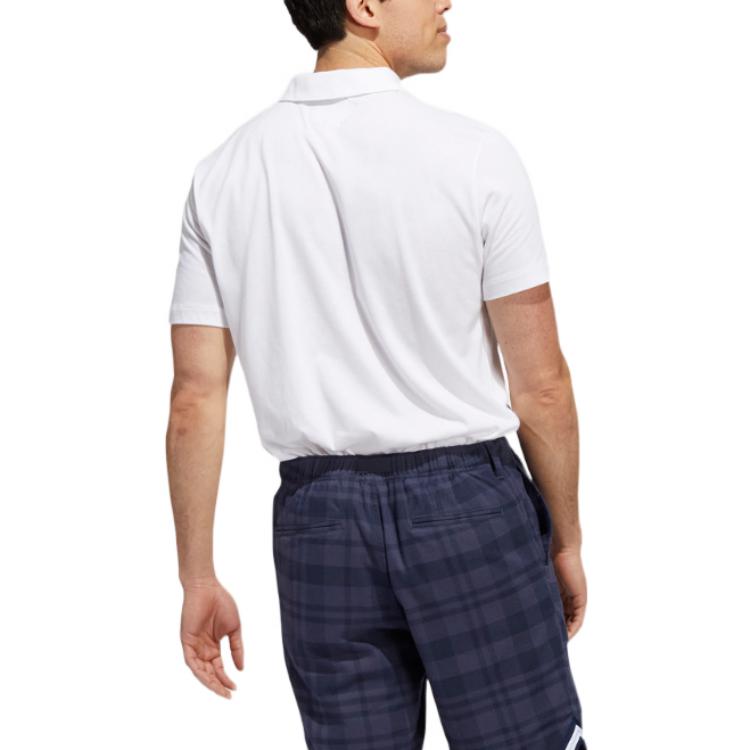 adidas Solid Color Golf Sports Short Sleeve White Polo Shirt HP1918