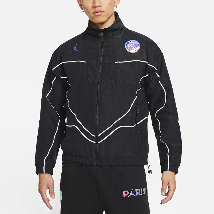 Air Jordan Paris Saint-Germain Logo Sports Jacket Black CZ0787-010