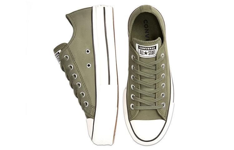 (WMNS) Converse Nubuck Chuck Taylor All Star Platform Thick Sole Green White Sneakers 'Green White' 566569C