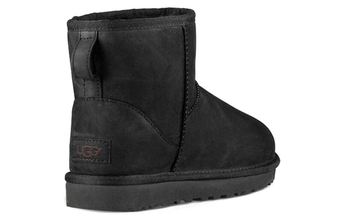 (WMNS) UGG Classic Mini Leather Snow Boots Black 1016558-BLK