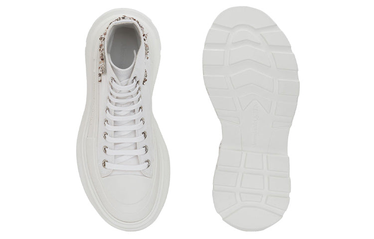 (WMNS) Alexander McQueen Tread Slick Boots 'White Gold' 710406W4TGB9423