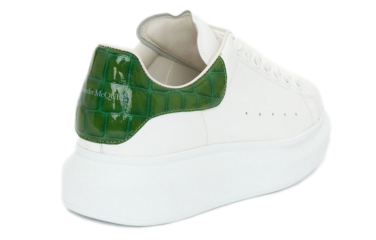 (WMNS) Alexander McQueen Oversized Sneaker 'White Green Crocodile' 553770WIAF89409