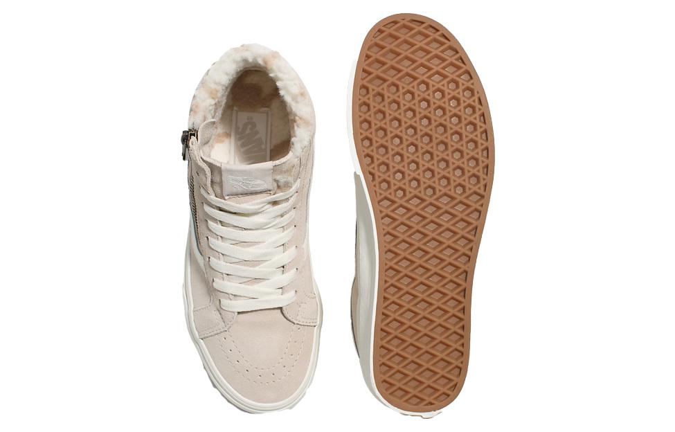 Vans Sk8-Hi Reissue Side Zip Cozy Hug Sherpa 'Beige' VN0007NZBLL