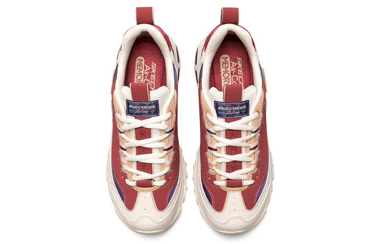 (WMNS) Skechers D'lites 2021 New Year White/Red 66666348-MULT