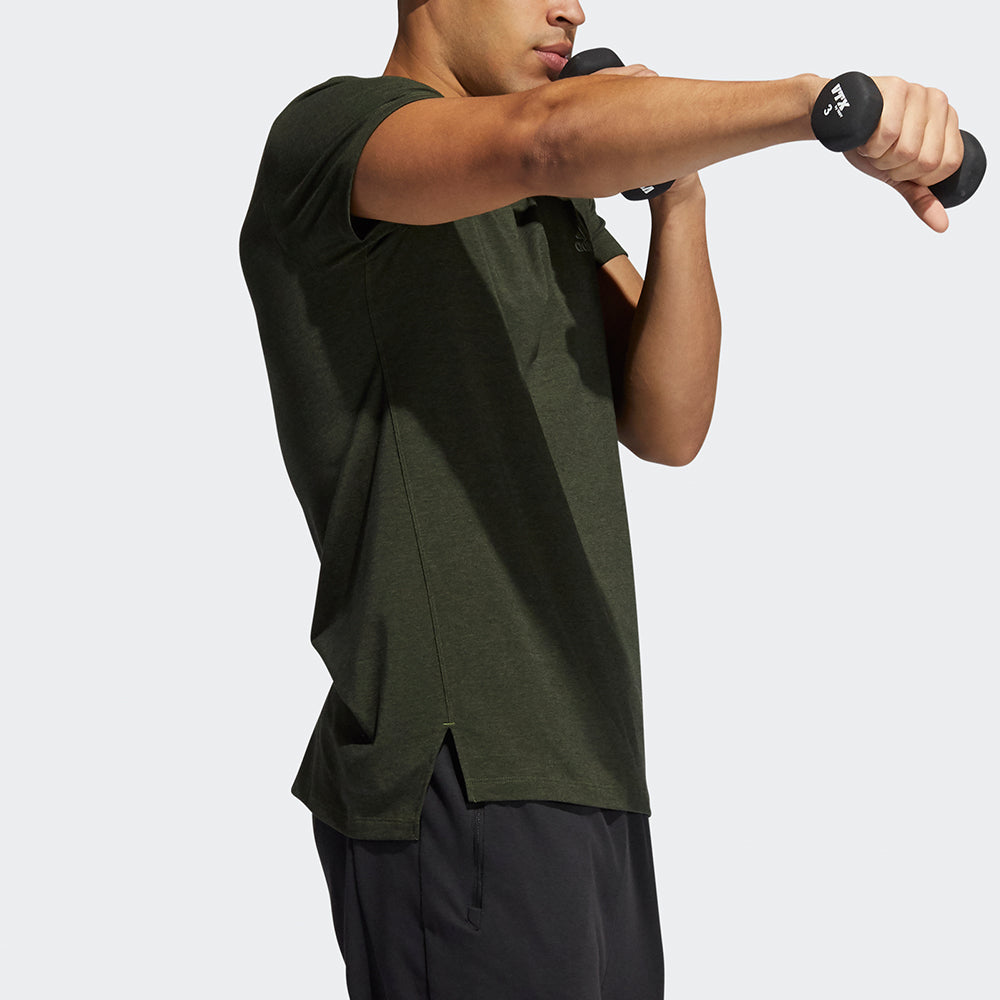 adidas Stu Tech Tee Solid Color Training Sports Short Sleeve Green GM0628