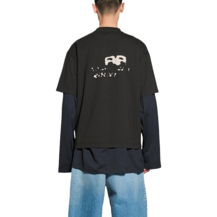 Balenciaga Hand-Drawn BB Icon T-Shirt Medium Fit 'Black' 612966TNVN41059