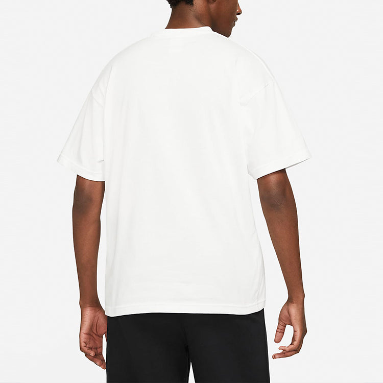 Nike Solo Swoosh Mens T-Shirt Printing Logo Solid Color Round Neck Short Sleeve White CV0559-121