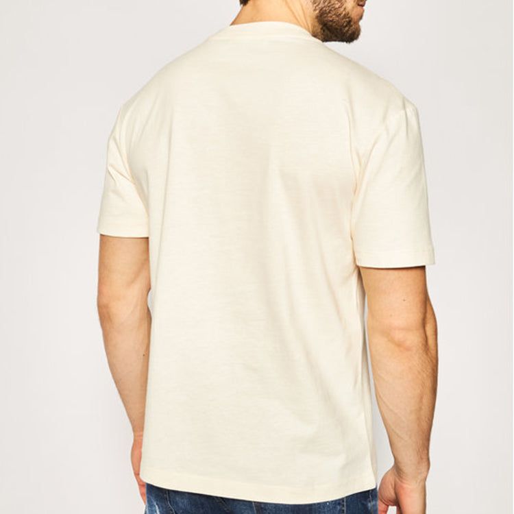 Men's McQ Alexander McQueen Logo Printing Round Neck Short Sleeve Beige 291571-ROT37-9089