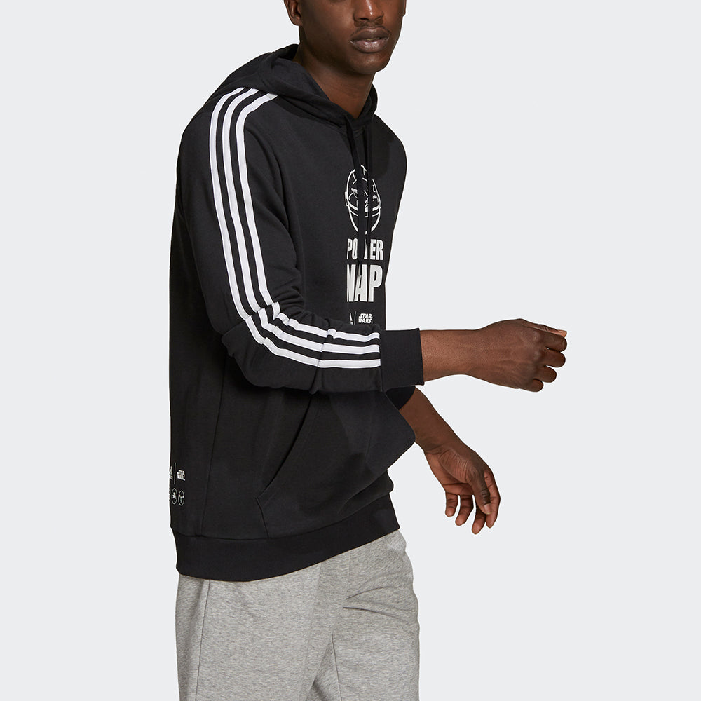 Men's adidas x Star War Crossover Str Wrs Hdy Printing Sports Pullover Black GS6321