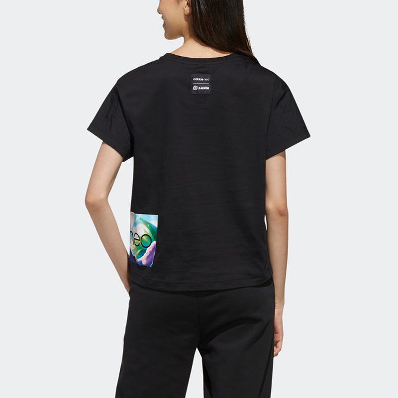 (WMNS) adidas neo x King Of Glory Tee Black FR7993