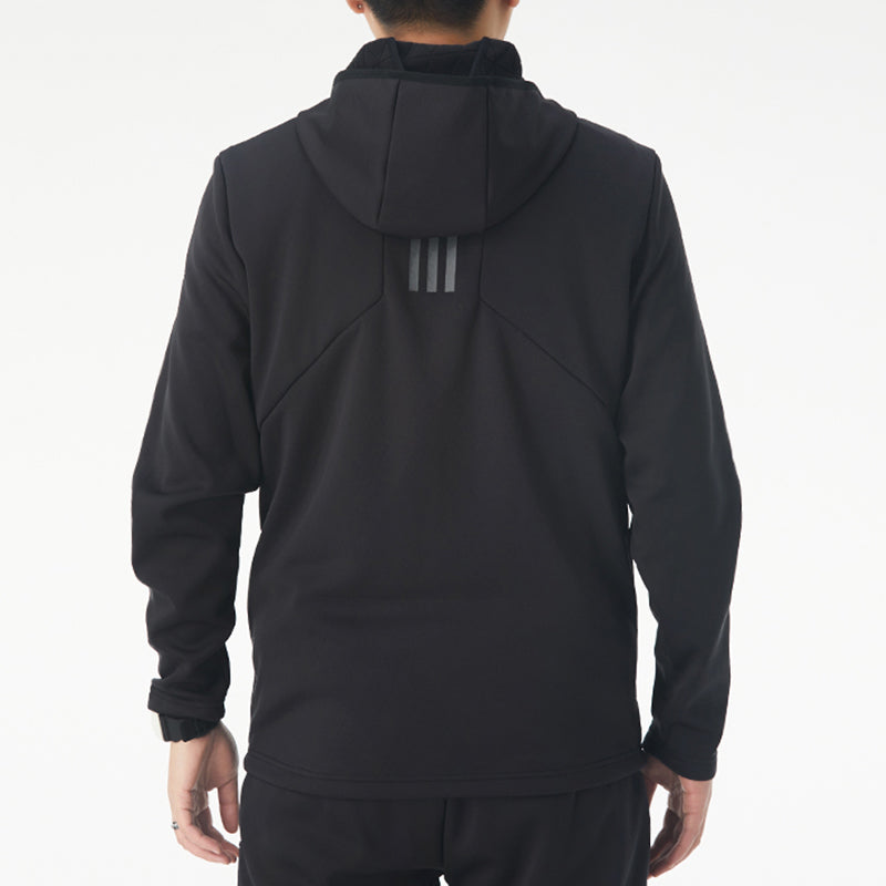adidas Perfom Fl Jkt logo Printing Fleece Stay Warm Woven Sports Hooded Jacket Black GV3515