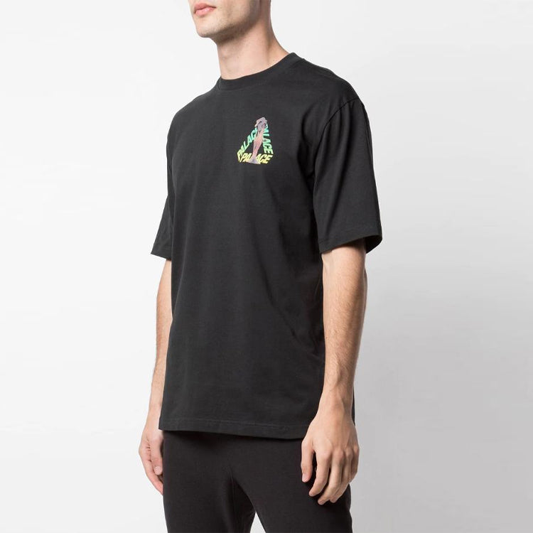 PALACE Rolls P3 Back Logo Gradient Large Triangle Printing Short Sleeve Unisex Black P17TS131T