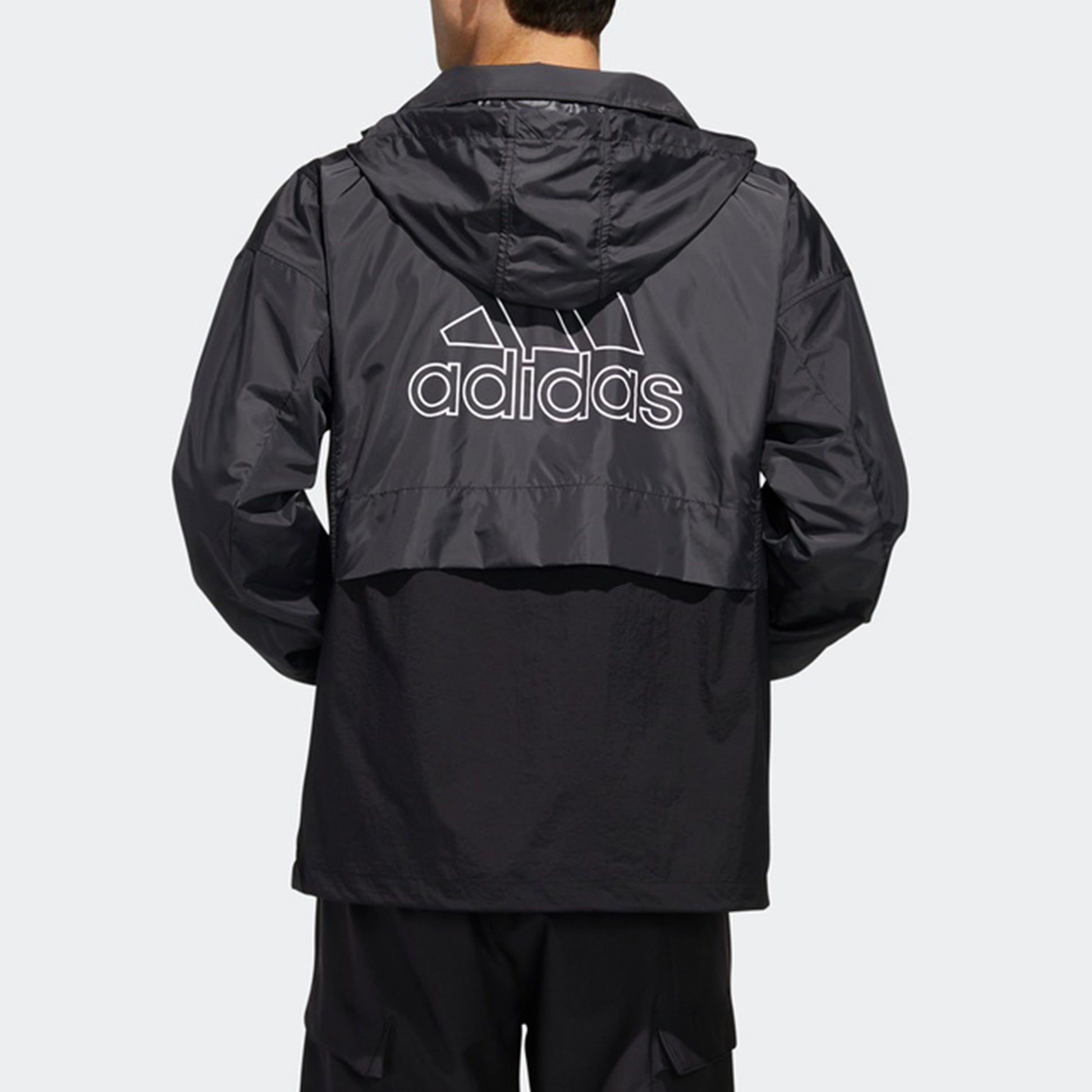 adidas Outdoor Splicing Causual Sports Jacket Male Black FM7516