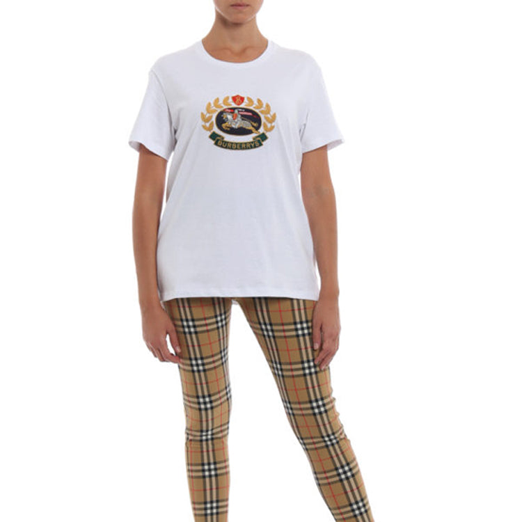 Burberry Classic Logo Embroidered Short Sleeve White 8002932