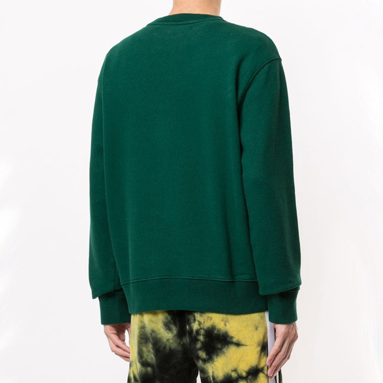Men's Off-White Logo Printing Pullover Green OMBA025E20FLE0015701