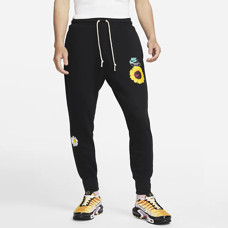 Men's Nike Knit Embroidered Sports Pants/Trousers/Joggers Autumn Black DM5013-010
