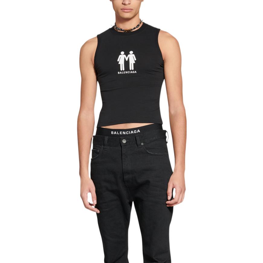 Balenciaga Pride 22 Tank Top 'Black White' 698102TMVO41070