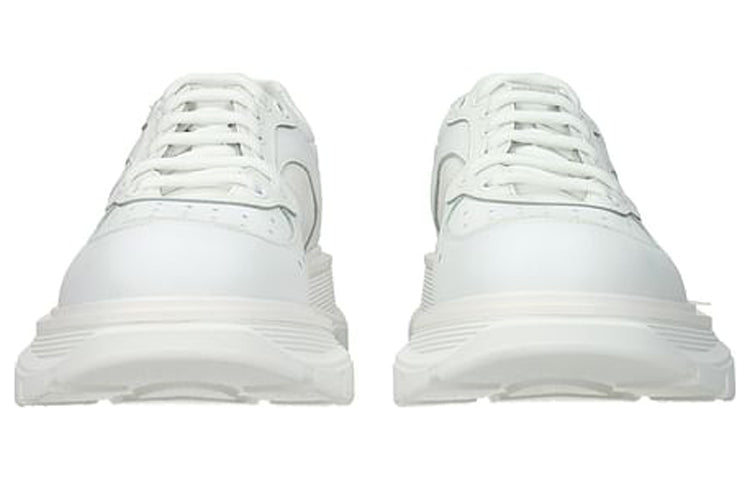 Alexander McQueen Tread Suede-panelled Leather Trainers 'White' 627222WHRH59071