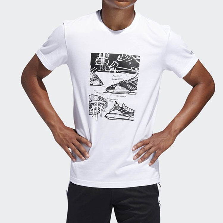 adidas Basketball Sports Round Neck Short Sleeve White DU6720