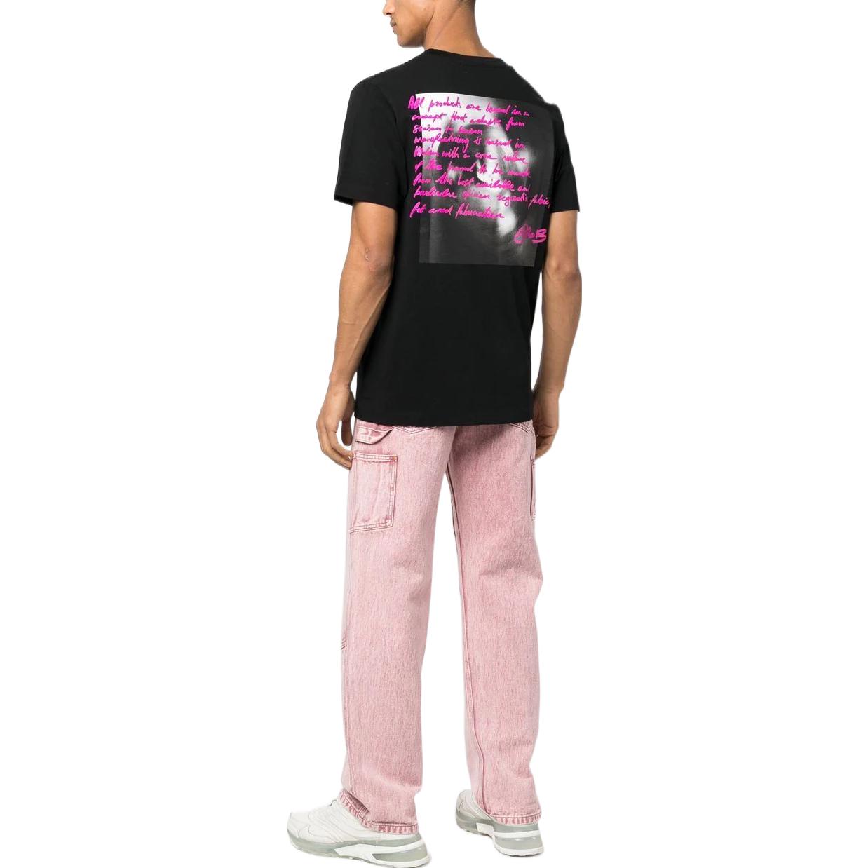Off-White graphic-print Tee 'Black' OMAA027F22JER0141068