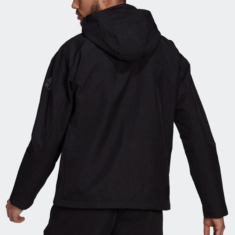 adidas Wj Jkt Warm Solid Color Casual Sports Hooded Jacket Black GU1747