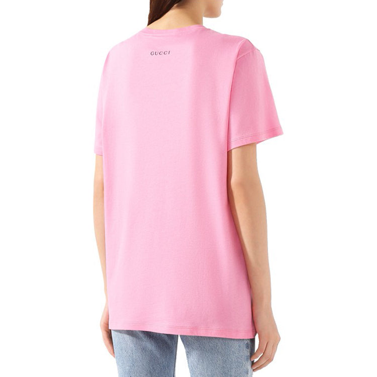 (WMNS) Gucci Cotton Tiger Print Short Sleeve Pink 492347-XJBHQ-5901
