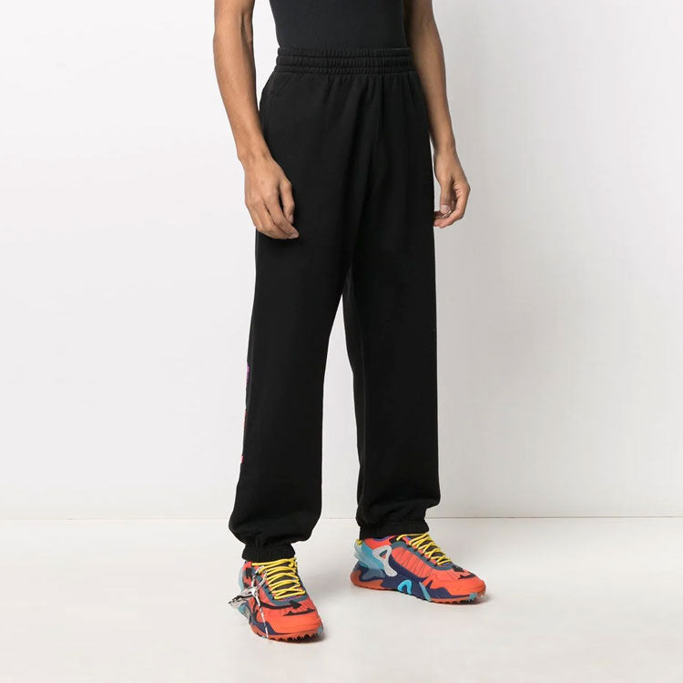 Off-White Men's SS21 Logo Sports Pants Black OMCH029R21FLE0011032